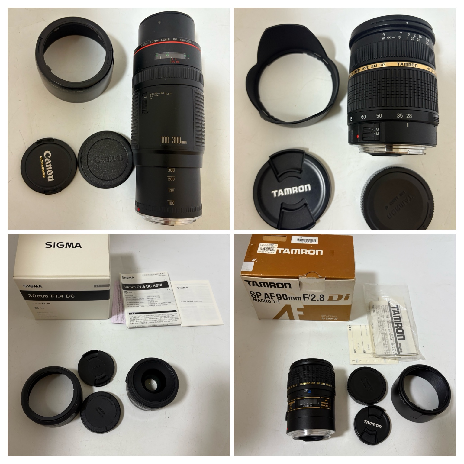 Canon EF 100-300mm・SIGMA 30mm F1.4・TAMRON交換レンズなど