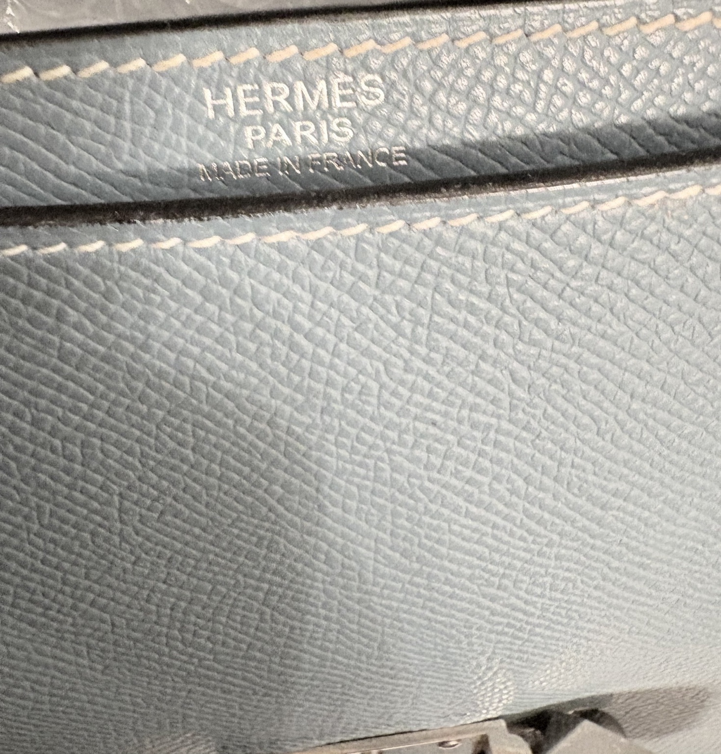 真贋確認済みエルメスバッグ内側のHERMES PARIS MADE IN FRANCE刻印